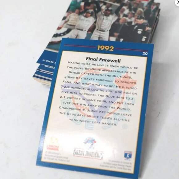 DonRuss Toronto Blue Jay MLB Baseball Cards 92/93 McDonalds Great Moments & MVP - Picture 11 of 14